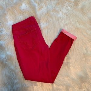 Hollister Cropped Skinny Jeans Bright Pink